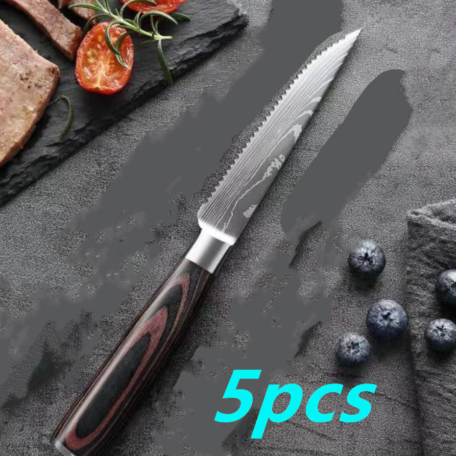 Color Wooden Handle Steak Knife